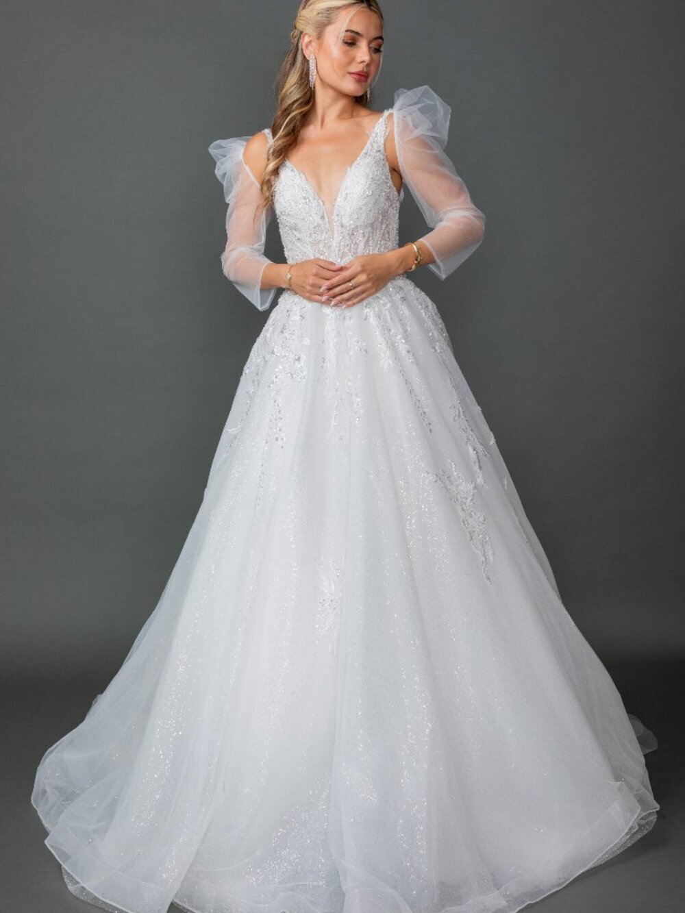 NEW OFF-WHITE Evening Gown Floor Length Formal Elegant Stunning 315
